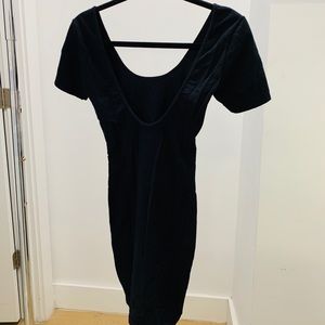 Black Scooped Back Mini Dress